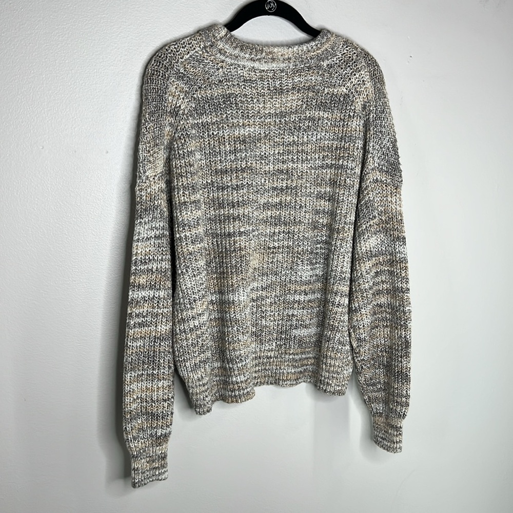 Michael Stars Boxy Crop Michelle Alta Shaker Stitch Cotton Blend Sweater size L - Picture 10 of 12